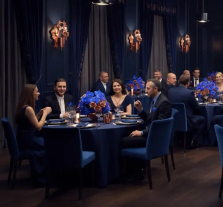 Prémium hangulatú Top Select Guide rendezvény, hangulatos fényekkel és elegáns vendégkörrel.